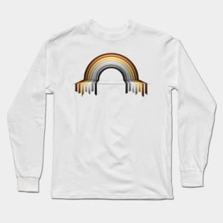 Gay Bear Pride Flag 3D Drip Rainbow Design Long Sleeve T-Shirt